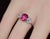 Mid-Century Modern Late 20th Century Gia 4.47Cts No-Heat Mozambique Ruby & D Vvs2 Heart Diamond Platinum Three Stone Ring, Size 6 For Sale - Image 3 of 18