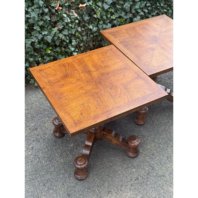 Wood Henredon William IV Square End Tables - A Pair For Sale - Image 7 of 12