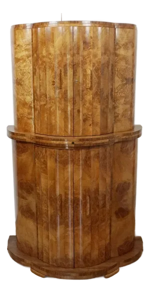 Half-Moon Cabinet in Burr Walnut by Harry & Lou Epstein, 1930s