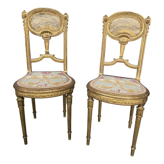 French Boudoir Chairs, 1880, Set of 2 For Sale