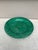 French Green Majolica Leaves Plate Montereau, circa 1890.