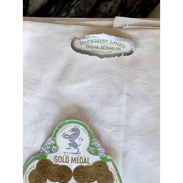 Mid 20th Century Made in Ireland Mid-Century Fine Damask Napkins - Set of 6 + 1 For Sale - Image 5 of 17