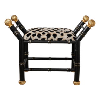 Boca Black Ocelot Black Bamboo Bench For Sale