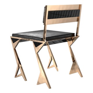 "Ispirazione" Chair With Bronze and Stainless Steel Details For Sale