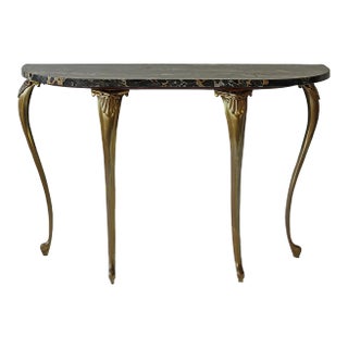 Vintage Italian Console Table With Marble Top For Sale