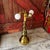 This vintage brass lamp exudes timeless charm with its dual sockets and pull chains. At 20 inches tall, its elegant design...