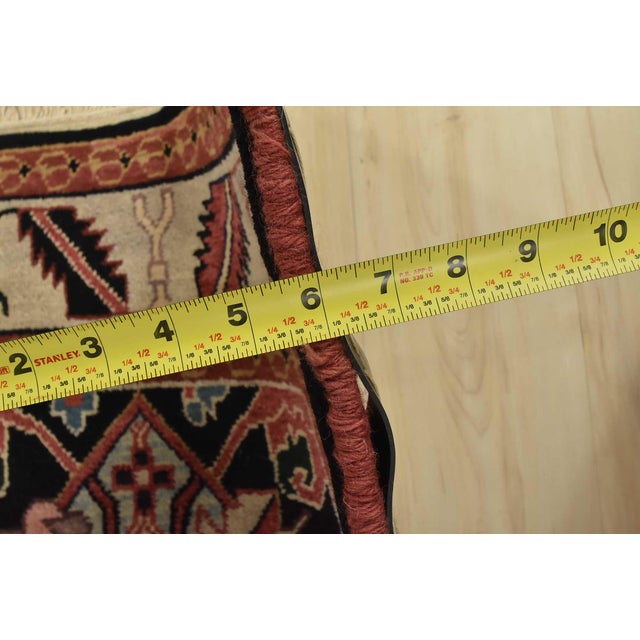 Heriz Rug 5’11” X 8’9” Black Wool Vintage Traditional Hand-Knotted Carpet For Sale - Image 13 of 15