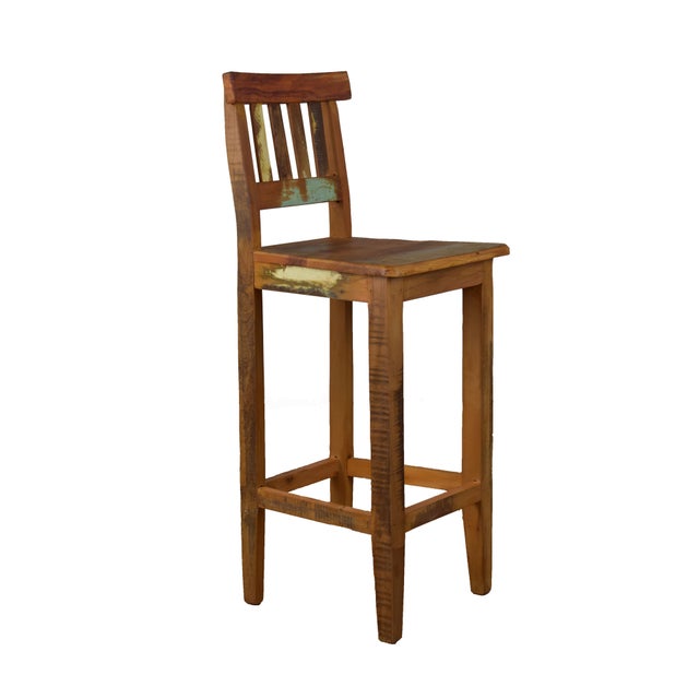 Reclaimed Wood Bar Stool Chairish