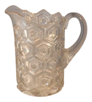Late 19th Century Dalzell Gilmore Hexagon Bullseye Pattern Glass Pitcher