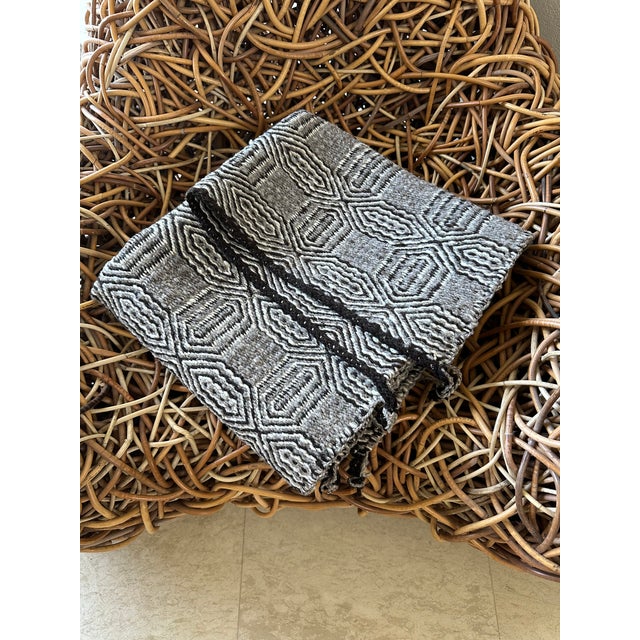 Fantastic Vintage Handwoven Navajo Stripe Ingrain Twill-Weave Double Saddle Blanket. Navajo tribal saddle textile of...