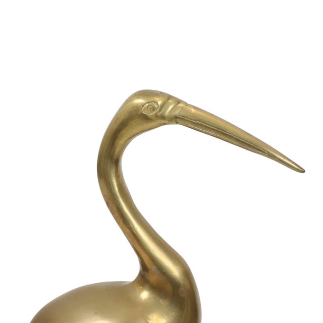 Large Hollywood Regency Brass Crane Bird, 1970s For Sale - Image 6 of 16