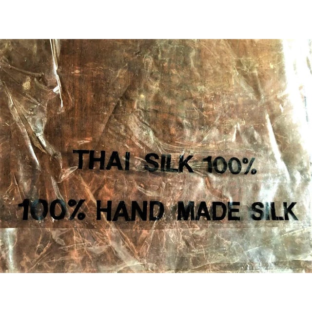 Textile Thai Silk Pillowcases - A Pair For Sale - Image 7 of 8