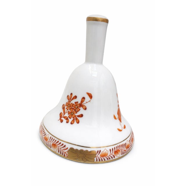 1970s Vintage Apponyi Orange Porcelain Candlestick and Bell Set from Herend, 1970s, Set of 2 For Sale - Image 5 of 7