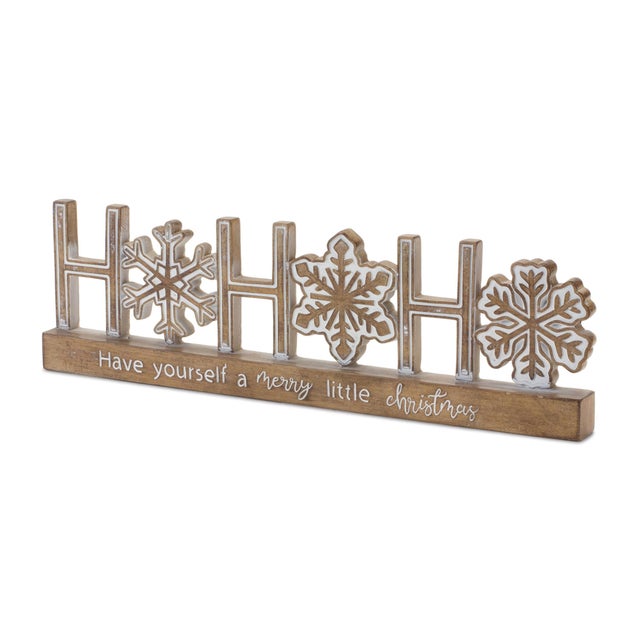 Kenneth Ludwig Chicago Ho Ho Ho Tabletop Sentiment Sign (Set of 2) For Sale - Image 4 of 6