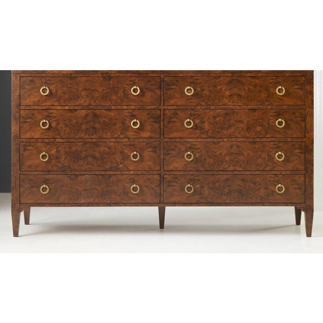Traditional Modern History Walnut Burl Dresser For Sale - Image 3 of 3