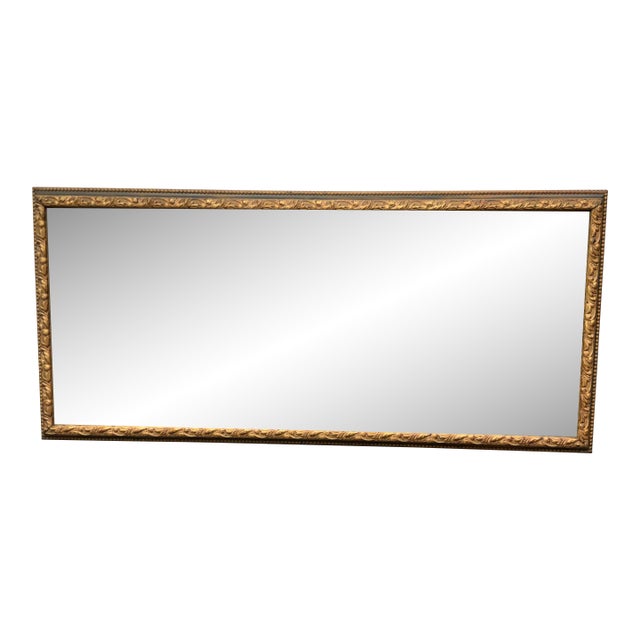 Custom Design Horizontal Carved Frame Wall Mirror For Sale