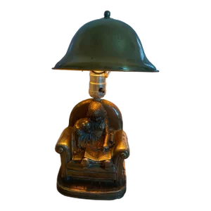 1930s G. S. Allen Signed Bronze Lamp