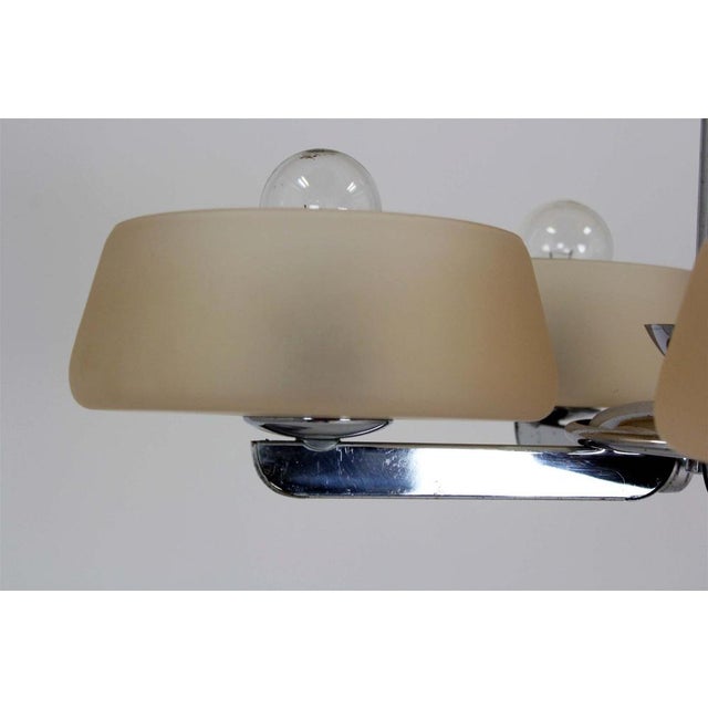 Art Deco Chrome Chandelier from ESC Zukov, Czechoslovakia, 1930s For Sale - Image 13 of 18