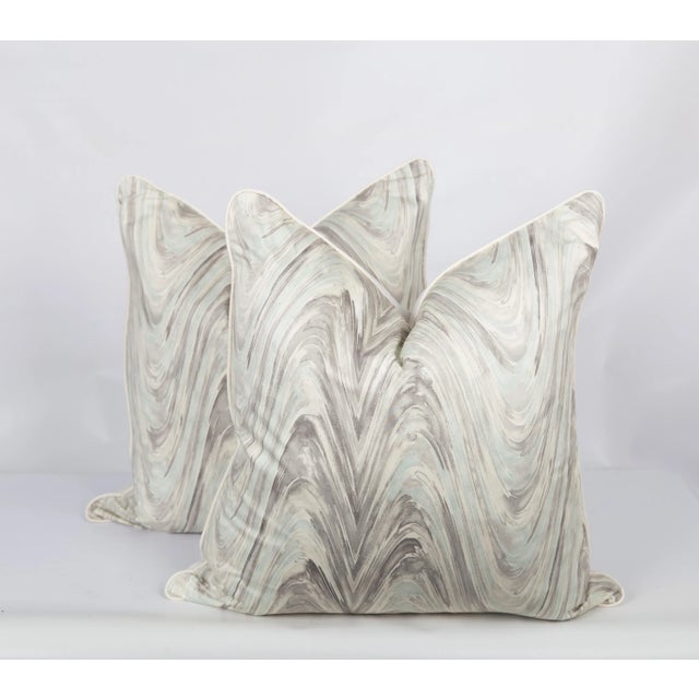 Not Yet Made - Made To Order Marble Linen Blend Swirl Pillow Covers, a Pair For Sale - Image 5 of 6