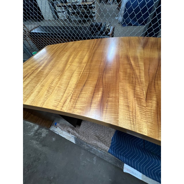1970s Vladimir Kagan Curved Executive Desk With Exotic Wood Top and Waterfall Sides For Sale - Image 9 of 18