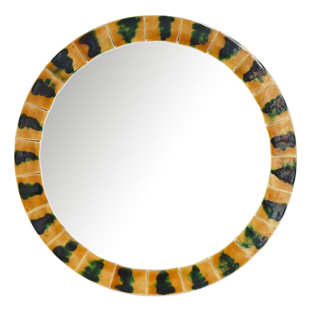 Scandinavian Modern Wall Mirror with Ceramic Tiles by Illums Bolighus, 1960s For Sale