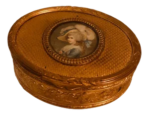 Late 19th Century Antique French Bronze Dore Portrait Box