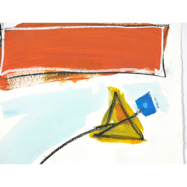 An original abstract acrylic, oil stick, charcoal painting on heavyweight watercolor paper by contemporary Abstract...