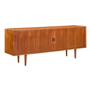 Arne Vodder for Sibast Model 37 Mid Century Danish Teak Tambour Door Sideboard Credenza For Sale