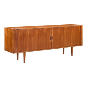 Arne Vodder for Sibast Model 37 Mid Century Danish Teak Tambour Door Sideboard Credenza