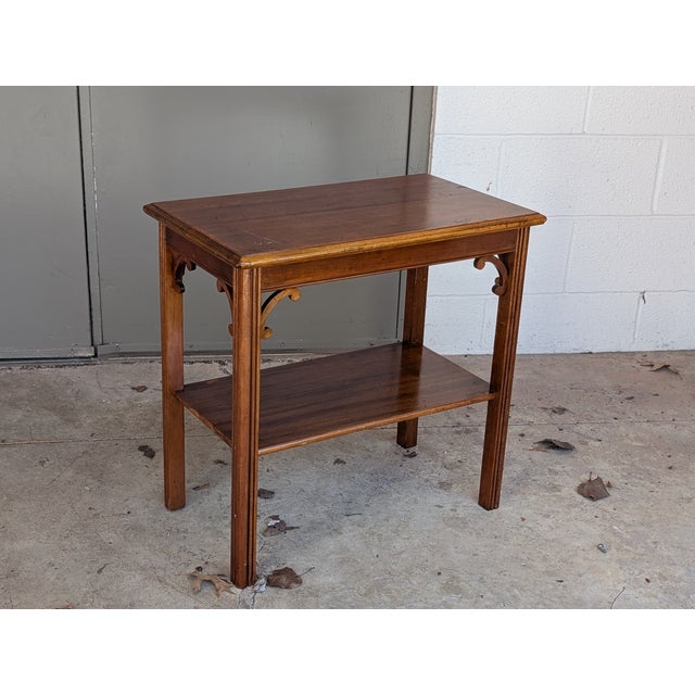 Elevate your home with this exquisite Vintage Handcrafted Georgian Style Hardwood Side Table, a timeless piece of English-...