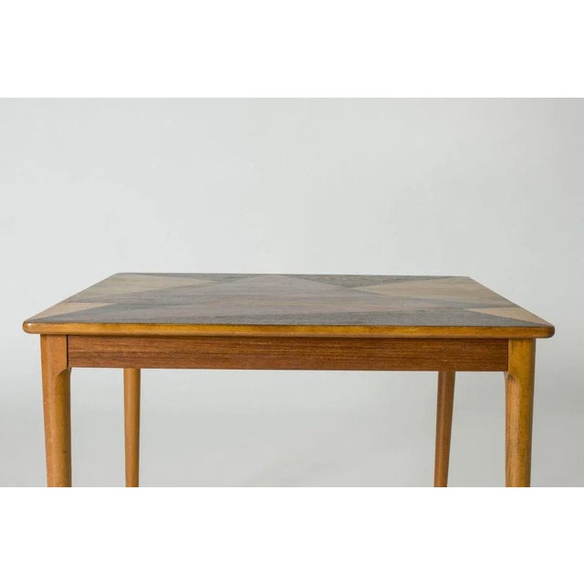 Brown Mid-Century Inlaid Coffee Table, 1950s For Sale - Image 8 of 9