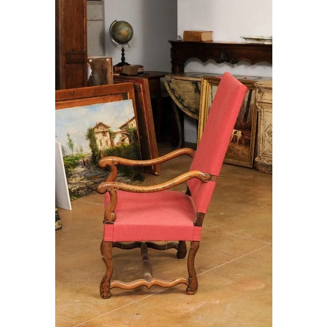 19th Century French Louis XIII Style Walnut Fauteuil with Os de Mouton Base For Sale - Image 10 of 12