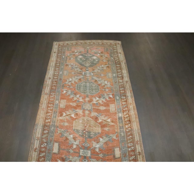 Early 20th Century Zabihi Collection Apricot Persian Runner - 3'8" x 12'5" For Sale - Image 10 of 12