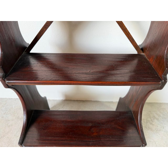 Brown Antique Italian Dark Mahogany Library Step Stool For Sale - Image 8 of 12
