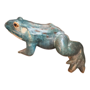 French Glazed Terracotta Frog Sculpture