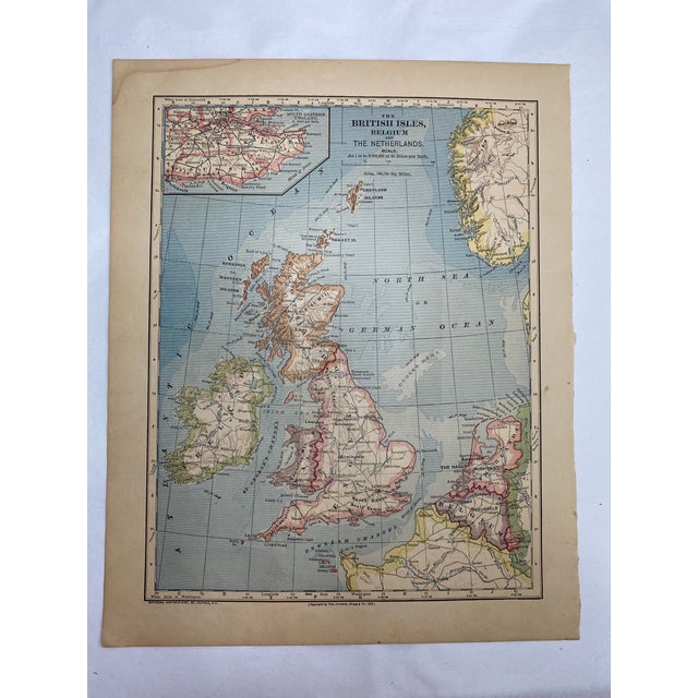 Late 19th Century 1883 Antique British Isles Map For Sale - Image 5 of 5