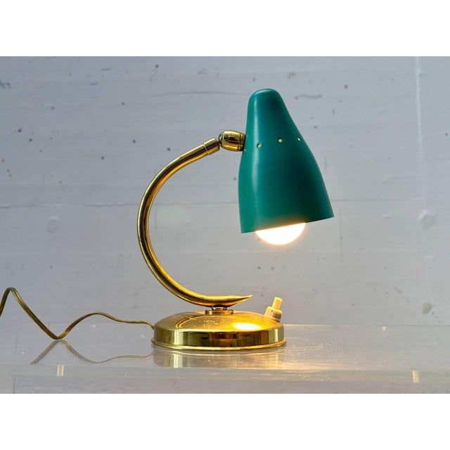 Metal Vintage Table Lamp with Metal Shade, Italy, 1950s For Sale - Image 7 of 16