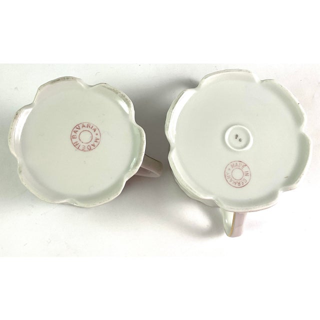 German porcelain made in Bavaria-covered sugar and creamer Rose floral with gold accents Circa-post 1920 The creamer is 3...