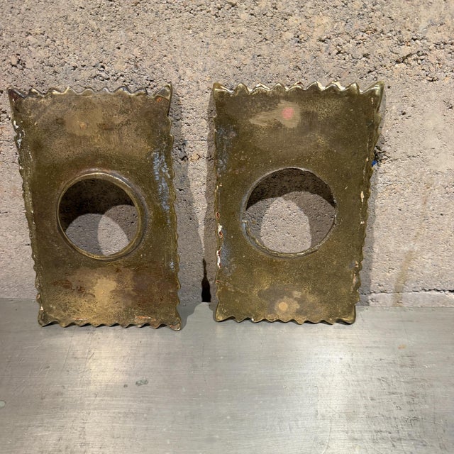 1960s Hollywood Regency Sunburst Door Rosettes or Escutcheon Backplates For Sale - Image 5 of 14