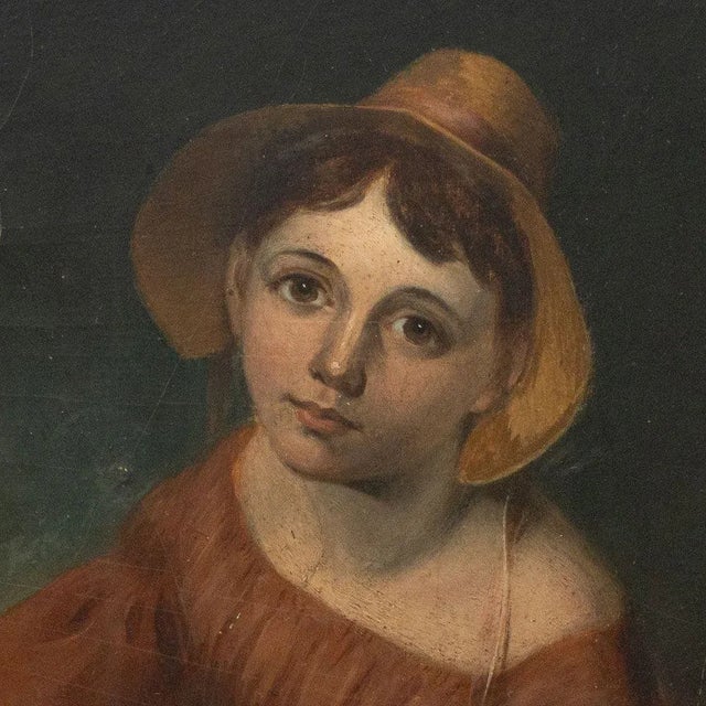 English English School Portrait of a Girl Oil on Board For Sale - Image 3 of 6