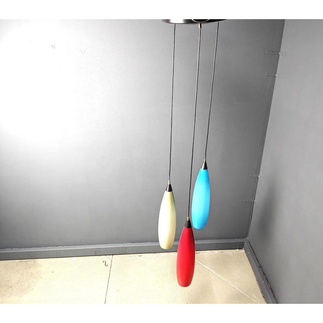Vintage 3 Glass Pendant Lights from Vistosi, 1970s For Sale - Image 14 of 15