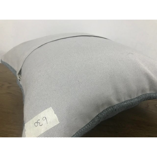 1960s Turkish Blue Ethnic Handmade Hemp Kilim Pillow Cover For Sale - Image 5 of 6