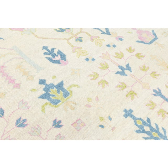 Turkish Inspired Modern Oushak Wool Rug With Minimalist Botanical Design 9x12 For Sale In New York - Image 6 of 10