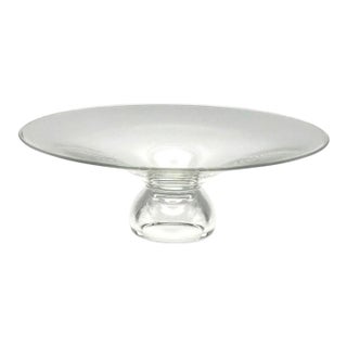 Steuben “Magnolia” Centerpiece Crystal Pedestal Footed Bowl 12” #8741 (Please Read) For Sale