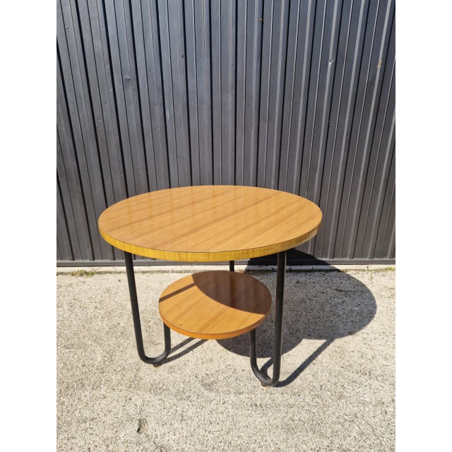 Tan Bauhaus Rationalist Loop Coffee Table, 1940s For Sale - Image 8 of 11