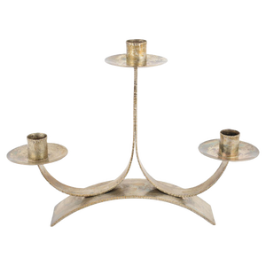 Vintage Art Deco Handmade Candlestick in Silver-Plated Brass, Germany, 1930s