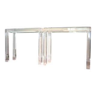 Lucite Console Tables, a Pair For Sale