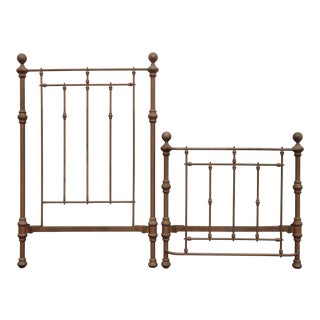 Vintage French Style Brass Twin Headboard and Footboard by Barcalo & Boll Mfg For Sale