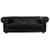 Chesterfield Three-Seater Black Sofa in Leather For Sale - Image 11 of 11