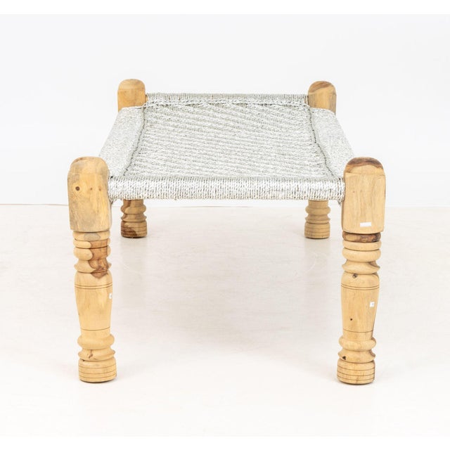 Contemporary Charpai Woven and Wood Bench For Sale In New York - Image 6 of 6